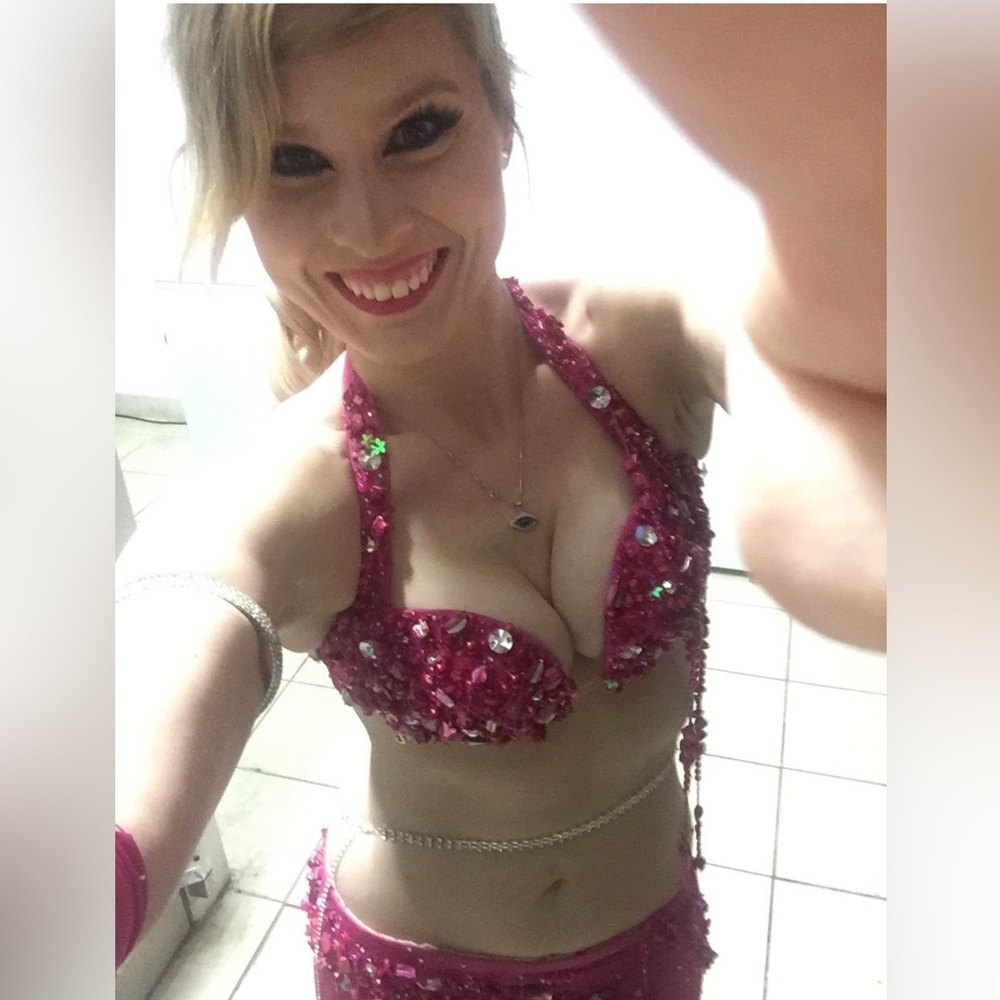 Belly Dance Costume Pink Sahar Okasha Beaded